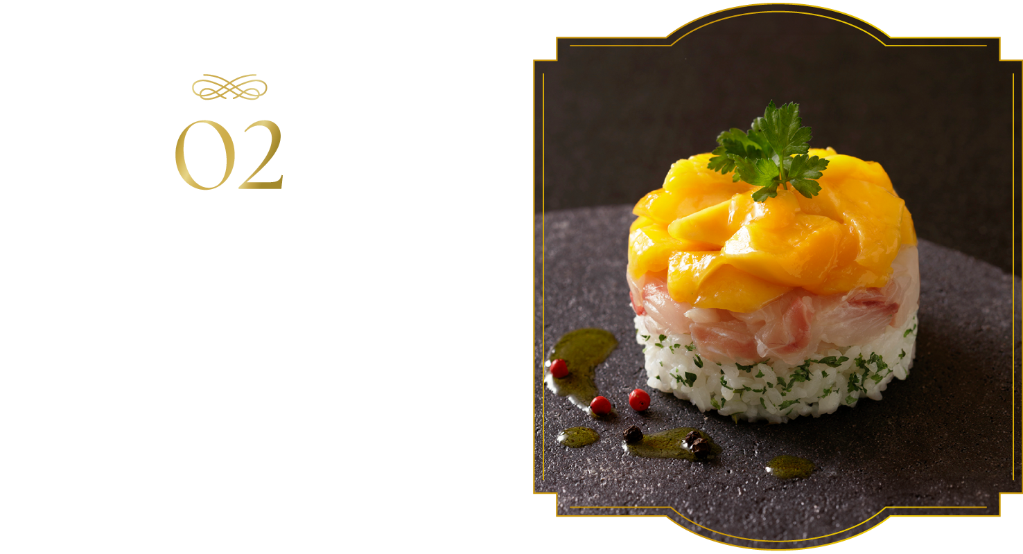 02 �}���S�[�Ƒ�̃^���^�����i ���n�}���S�[�̊Â݂��W���Ȕ��g���ɂ҂�����B�s���N�y�b�p�[�̑u�₩�Ȑh�����A�N�Z���g�ɂ��čʂ�悭�B